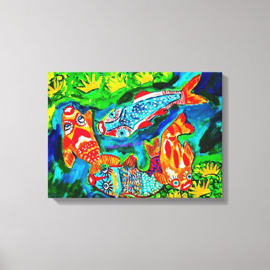 Koi Vissen Liefde Canvas Afdruk (Voorkant)