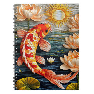 🐟 Koi Vissen Lotus Bloem Japanse Zen Water Kunst Notitieboek