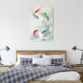 Koi-vissen met Lotus Canvas Afdruk (Insitu (Slaapkamer))