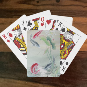 Koi Vissen met Lotus Pokerkaarten