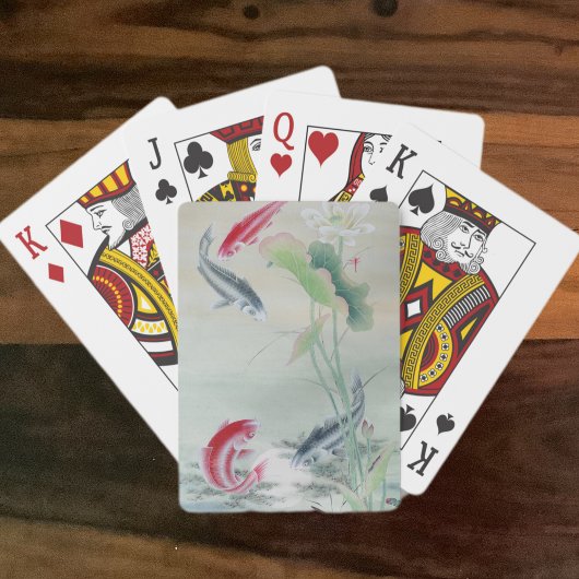 Koi Vissen met Lotus Pokerkaarten