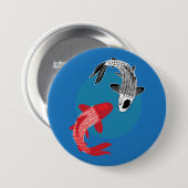 Koi Vissen Ronde Button 7,6 Cm (Voorkant /achterkant)