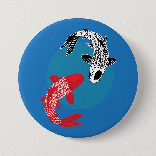 Koi Vissen Ronde Button 7,6 Cm (Voorkant)