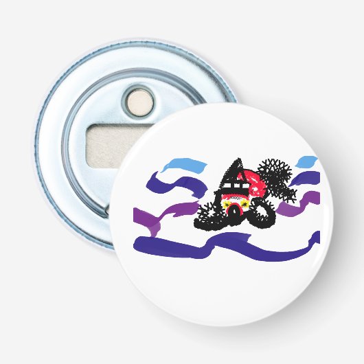Koi vissen  vreugde  button flesopener (Voorkant)