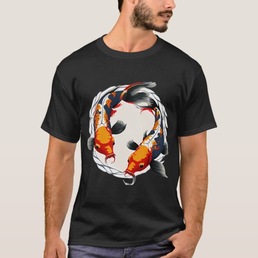 koi vissen zwemmend rond t-shirt (Voorkant)