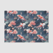 Koi Visvijver Bloemen Decoupage Tissuepapier (Voorkant)