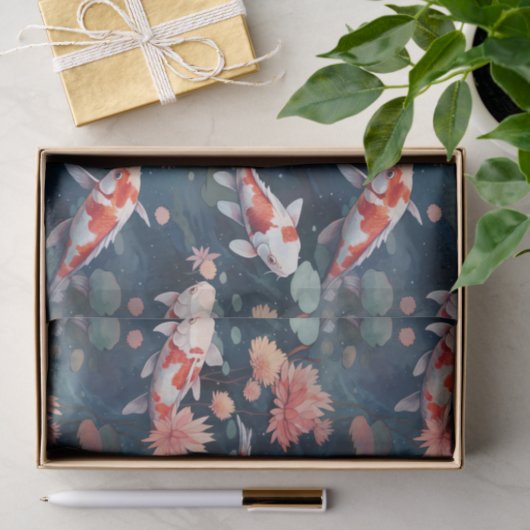 Koi Visvijver Bloemen Decoupage Tissuepapier (Geschenk)