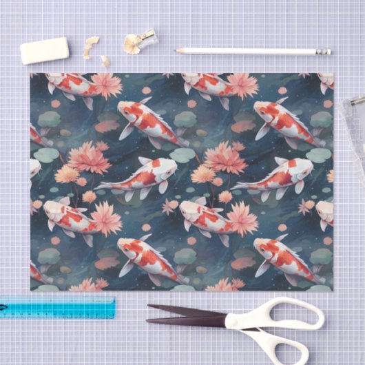Koi Visvijver Bloemen Decoupage Tissuepapier (Craft)