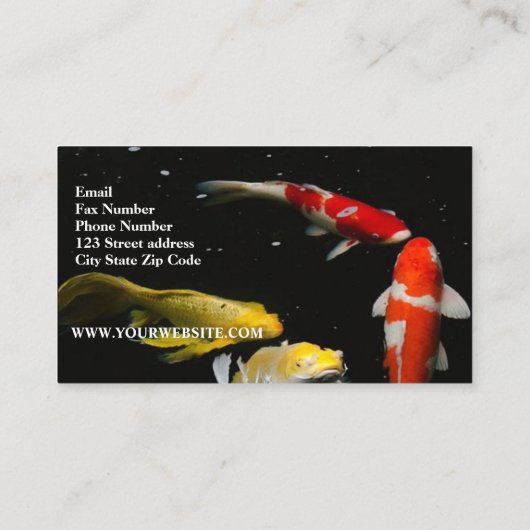 ©KOI Visvijver Ontwerp Bouw Onderhoud Visitekaartje (Achterkant)