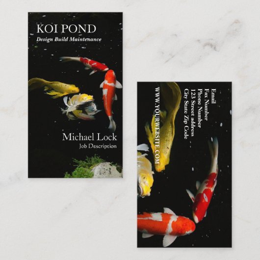 ©KOI Visvijver Ontwerp Bouw Onderhoud Visitekaartje (Voorkant / Achterkant)