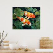 Koi Visvijver Waterlelies Poster (Keuken)