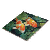 Koi Visvijver Waterlelies Tegeltje (Zijkant)