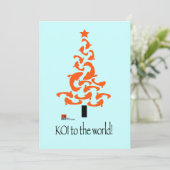 KOI voor de uitnodigingen van de wereldkerstpartij (Staand voorkant)