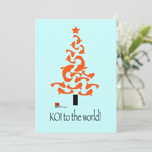 KOI voor de uitnodigingen van de wereldkerstpartij (Staand voorkant)