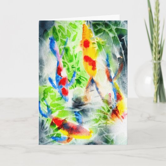 Koi Waterverf vis beeldende kunst Kaart (Voorkant)