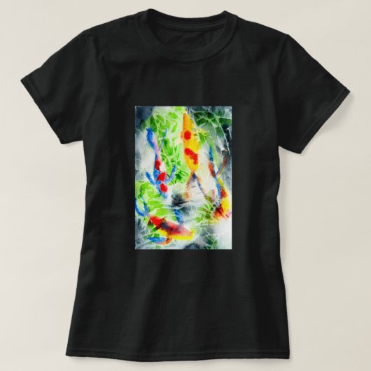 Koi Waterverf vis beeldende kunst T-shirt (Design voorkant)