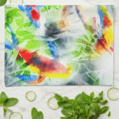 Koi Waterverf vis beeldende kunst Theedoek (Gevouwen)