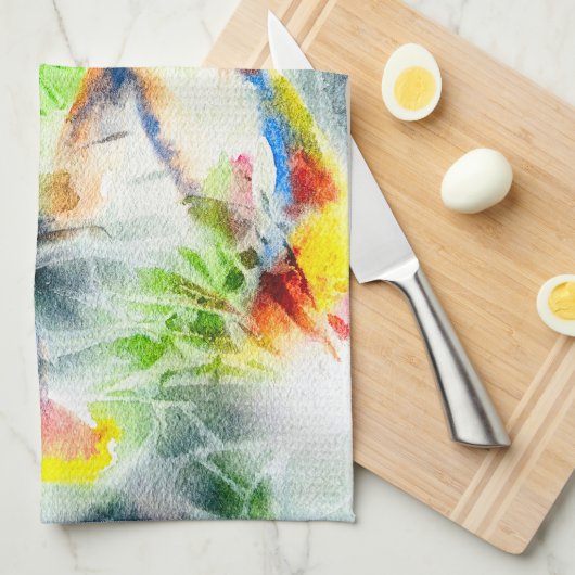 Koi Waterverf vis beeldende kunst Theedoek (Quarter Fold)