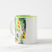 Koi Waterverf vis beeldende kunst Tweekleurige Koffiemok (Voorkant links)