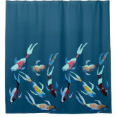 Koi waterverf viskunst douchegordijn (Voorkant)