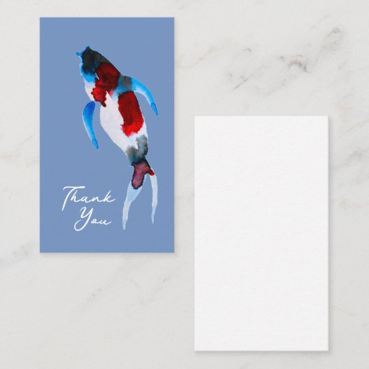 Koi waterverf viskunst notitiekaartje (Voorkant / Achterkant)