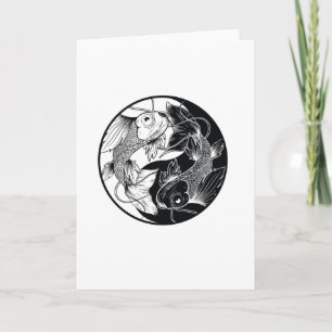 KOI YIN YANG BLACK EN WITTE KAART