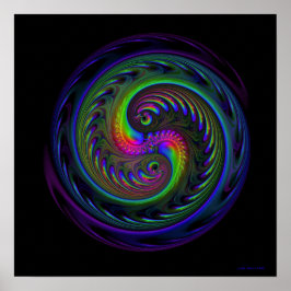 Koi Yin Yang Fractal Print