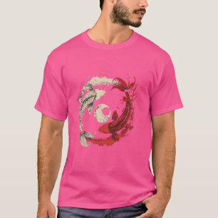 Koi Yin Yang Koi Vis Japanse Koi Karper Vis Aziati T-shirt
