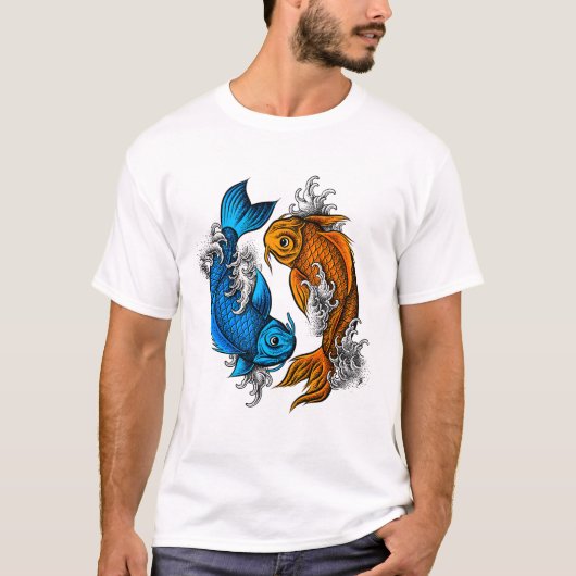 Koi Ying Yang Origineel Kunstwerk T-shirt (Voorkant)