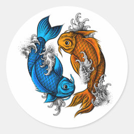 Koi Ying Yang Ronde Sticker