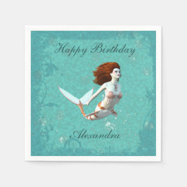  Koi Zeemeermin zwemmen onder water Servet