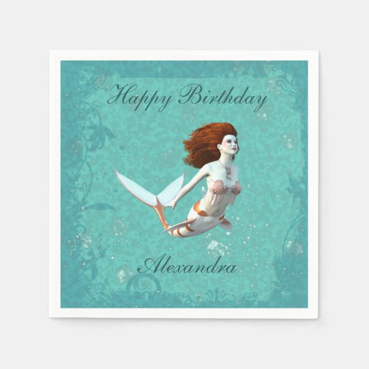  Koi Zeemeermin zwemmen onder water Servet (Voorkant)