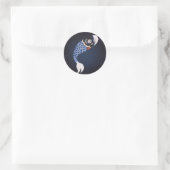 Koinobori - Blauwe Japanse vlag Ronde Sticker (Tas)