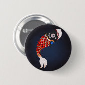 Koinobori - Rode Japanse visvlag Ronde Button 5,7 Cm (Voorkant /achterkant)