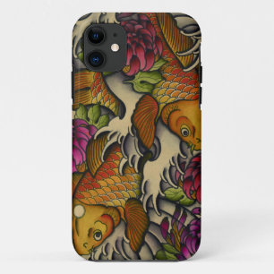Kois en Chrysanthemums iPhone 11 Hoesje