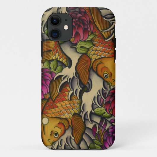 Kois en Chrysanthemums Case-Mate iPhone Case (Achterkant)