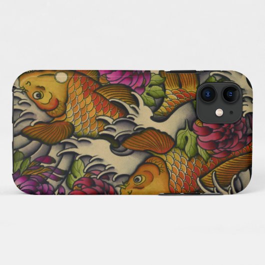 Kois en Chrysanthemums Case-Mate iPhone Case (Achterkant (horizontaal))
