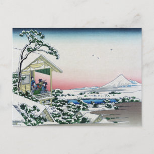 Koishikawa Tea House Uitzicht Mt Fuji door Hokusai Briefkaart