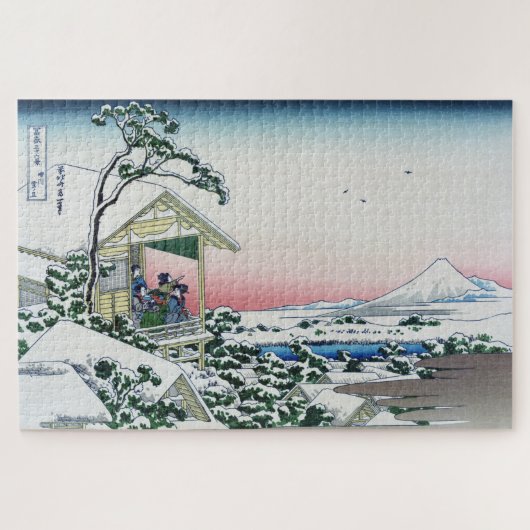 Koishikawa Tea House Uitzicht Mt Fuji door Hokusai Legpuzzel (Horizontaal)