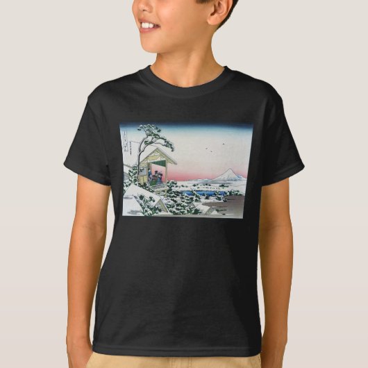 Koishikawa Tea House Uitzicht Mt Fuji door Hokusai T-shirt (Voorkant)