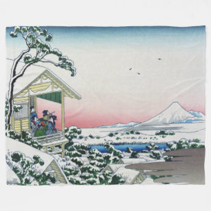 Koishikawa Tea House View Mt. Fuji door Hokusai Fleece Deken