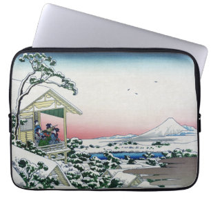 Koishikawa Tea House View Mt. Fuji door Hokusai Laptop Sleeve