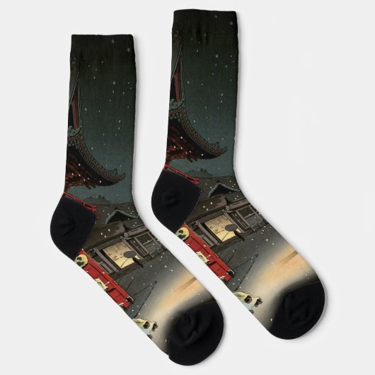 Koitsu - Sneeuw bij Nezu Schrijn Sokken (Rechts)