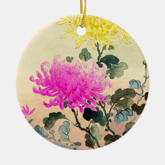 Koitsu Tsuchiya Chrysanthemum japanese bloeskunst Keramisch Ornament (Voorkant)