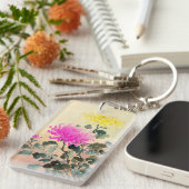 Koitsu Tsuchiya Chrysanthemum japanese bloeskunst Sleutelhanger (Voorkant Rechts)