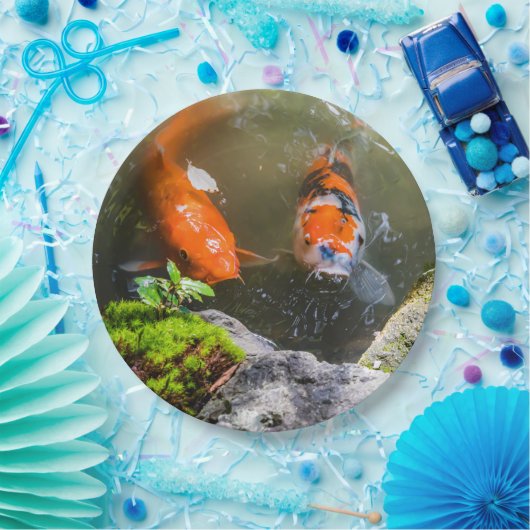 Koivis in een vijver papieren bordje (Feest)