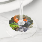 Koivis in een vijver wijnglaslabel (Dichtbij)