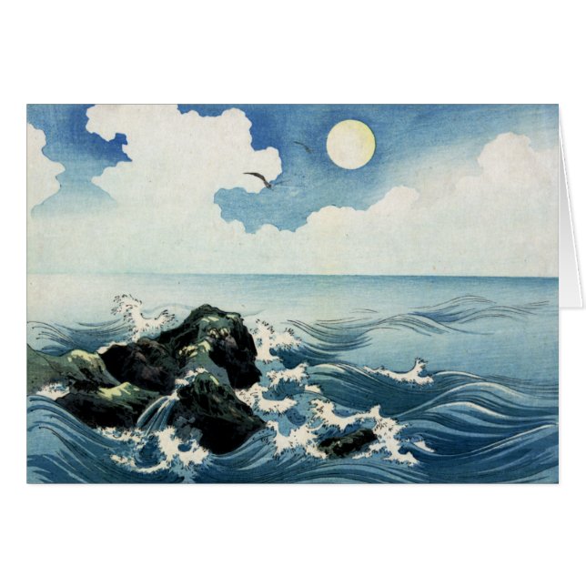Kojima Island, Big Wave. Japanse Woodblock Print (Voorkant Horizontaal)