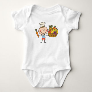 Kok jongens stripfruitmand kinder T-shirt