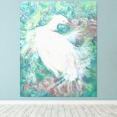 Koka: The Radiant Heron Canvas Afdruk (Insitu (Houten vloer))